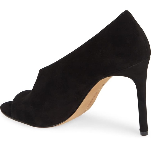 Vince Camuto Black Suede Peep Toe Heel - Picture 2 of 6